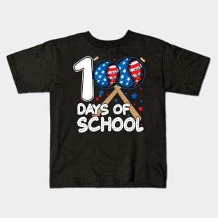 100 Days of School Baseball Lovers Student Teacher Men Women Kids T-Shirt